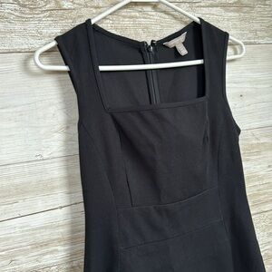 Banana Republic Factory Black Fitted Square Neck Mini Dress Size 2P